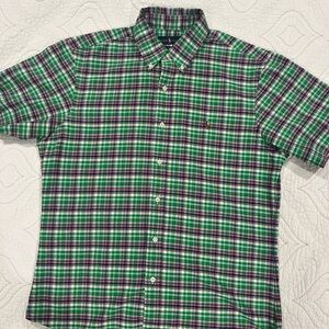 Ralph Lauren Green and Purple Plaid Casual Shirt